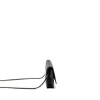 CHANEL BOY WALLET ON CHAIN CALFSKIN BLACK WITH BLACK HARDWARE