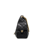 CHANEL SMALL 25 BAG CAVIAR BLACK GHW (MICROCHIP)