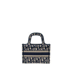 DIOR MINI BOOK TOTE OBLIQUE EMBROIDERY BLUE