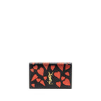 Saint Laurent/YSL Small Hearts Kate Clutch Calfskin Black/Metallic Red GHW