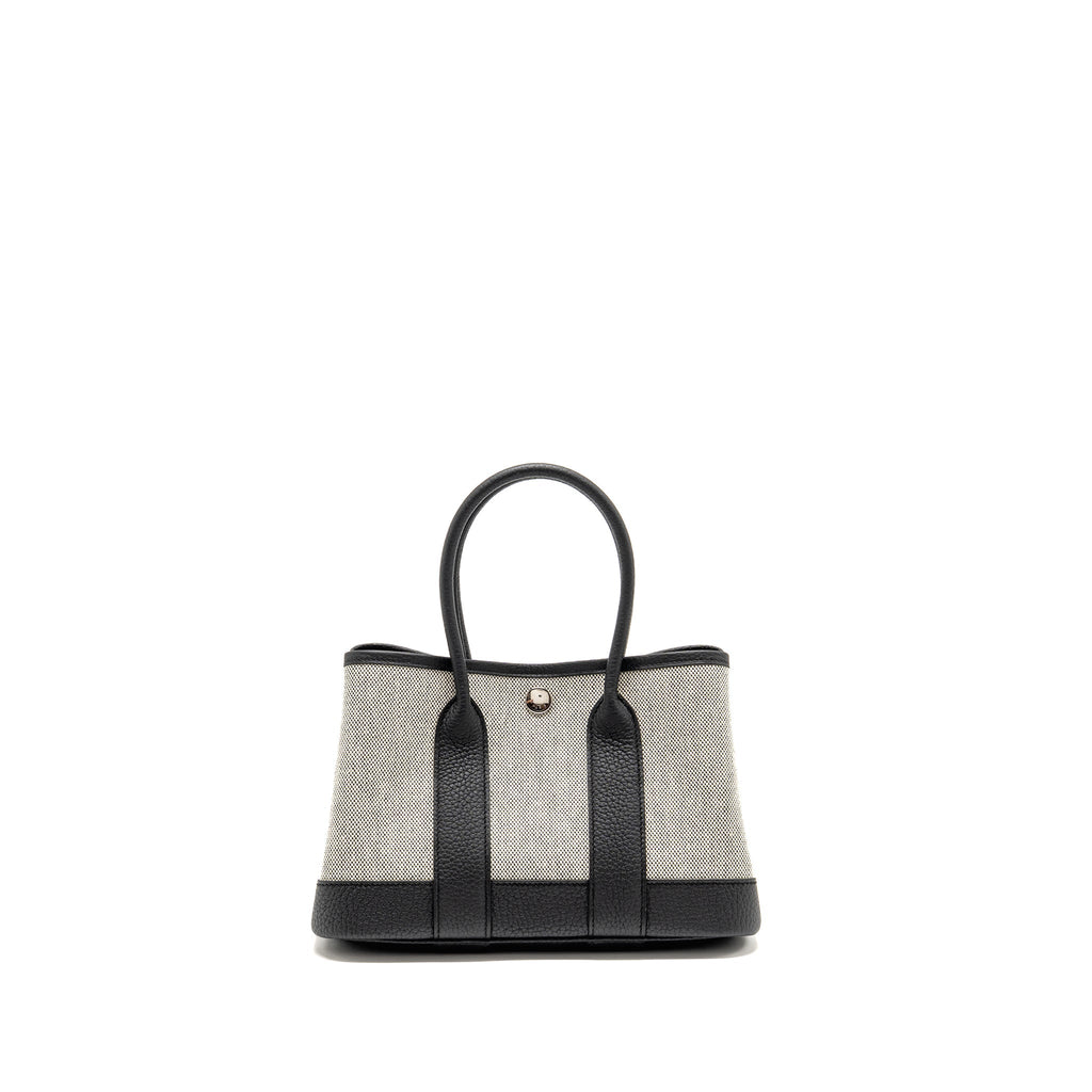Hermes Neo Garden Party 23 Canvas/Negonda Ecru-Noir/Noir SHW