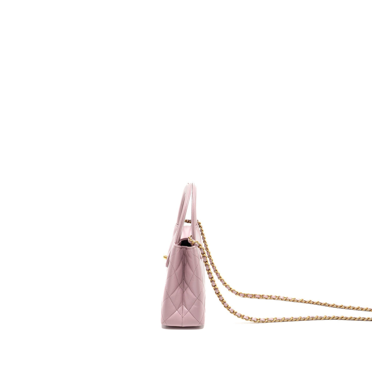 CHANEL MINI KELLY SHOPPING TOTE BAG CALFSKIN 24A LIGHT PINK GHW (MICROCHIP)