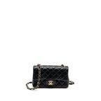 CHANEL MINIRECTANGULAR FLAP BAG LAMBSKIN BLACK LGHW (MICROCHIP)