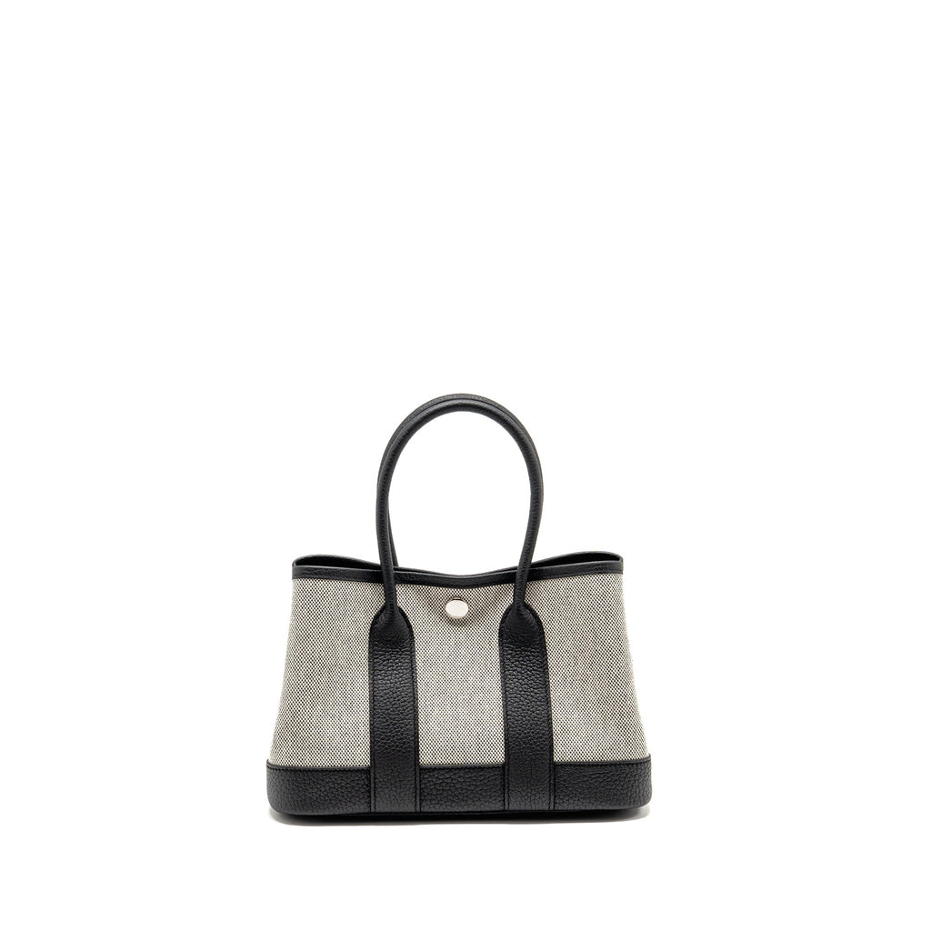Hermes Neo Garden Party 23 Canvas/Negonda Ecru-Noir/Noir SHW