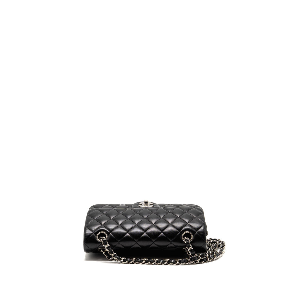 CHANEL SMALL CLASSIC DOUBLE FLAP BAG LAMBSKIN BLACK SHW