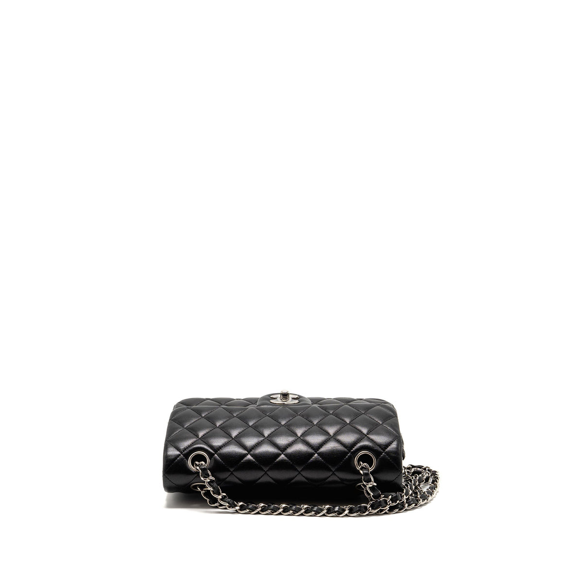 CHANEL SMALL CLASSIC DOUBLE FLAP BAG LAMBSKIN BLACK SHW