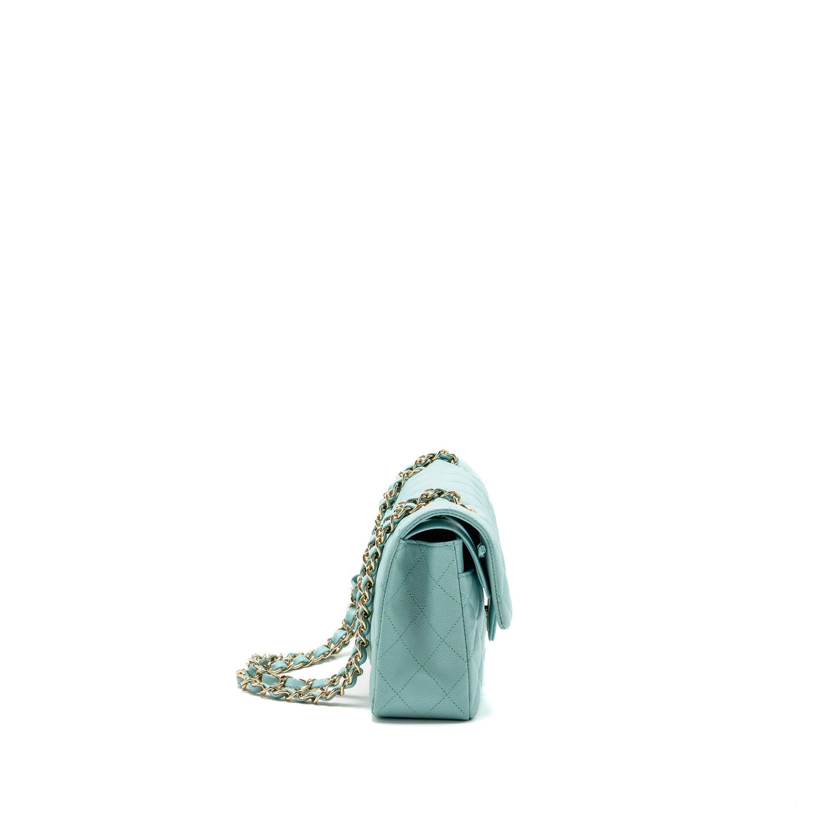 Chanel Small Classic Double Flap Bag Caviar Tiffany Blue LGHW