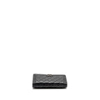 CHANEL BOY WALLET ON CHAIN CALFSKIN BLACK WITH BLACK HARDWARE