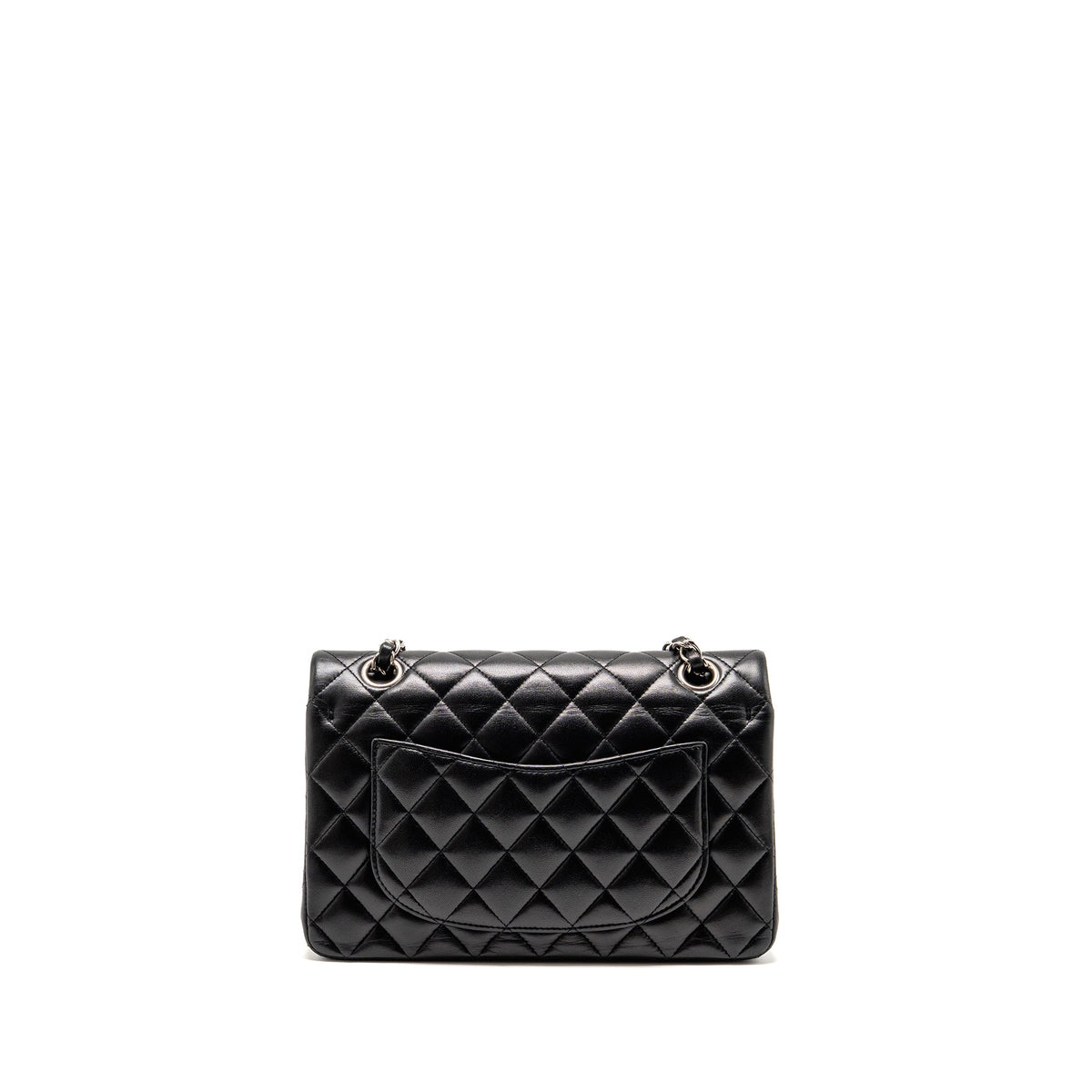 CHANEL SMALL CLASSIC DOUBLE FLAP BAG LAMBSKIN BLACK SHW