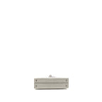 Hermes Mini Kelly II Alligator Mississippiensis Matt Gris Perle / black SHW