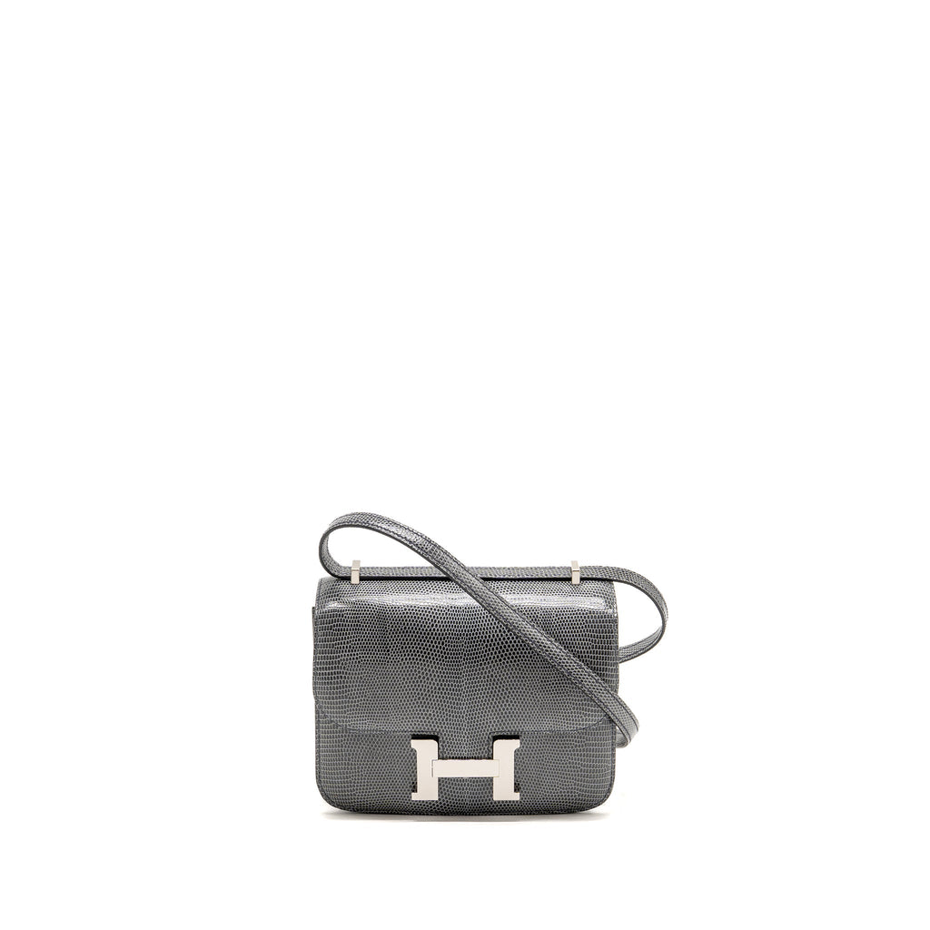 Hermes Mini Constance Lizard Niloticus Ardoise SHW