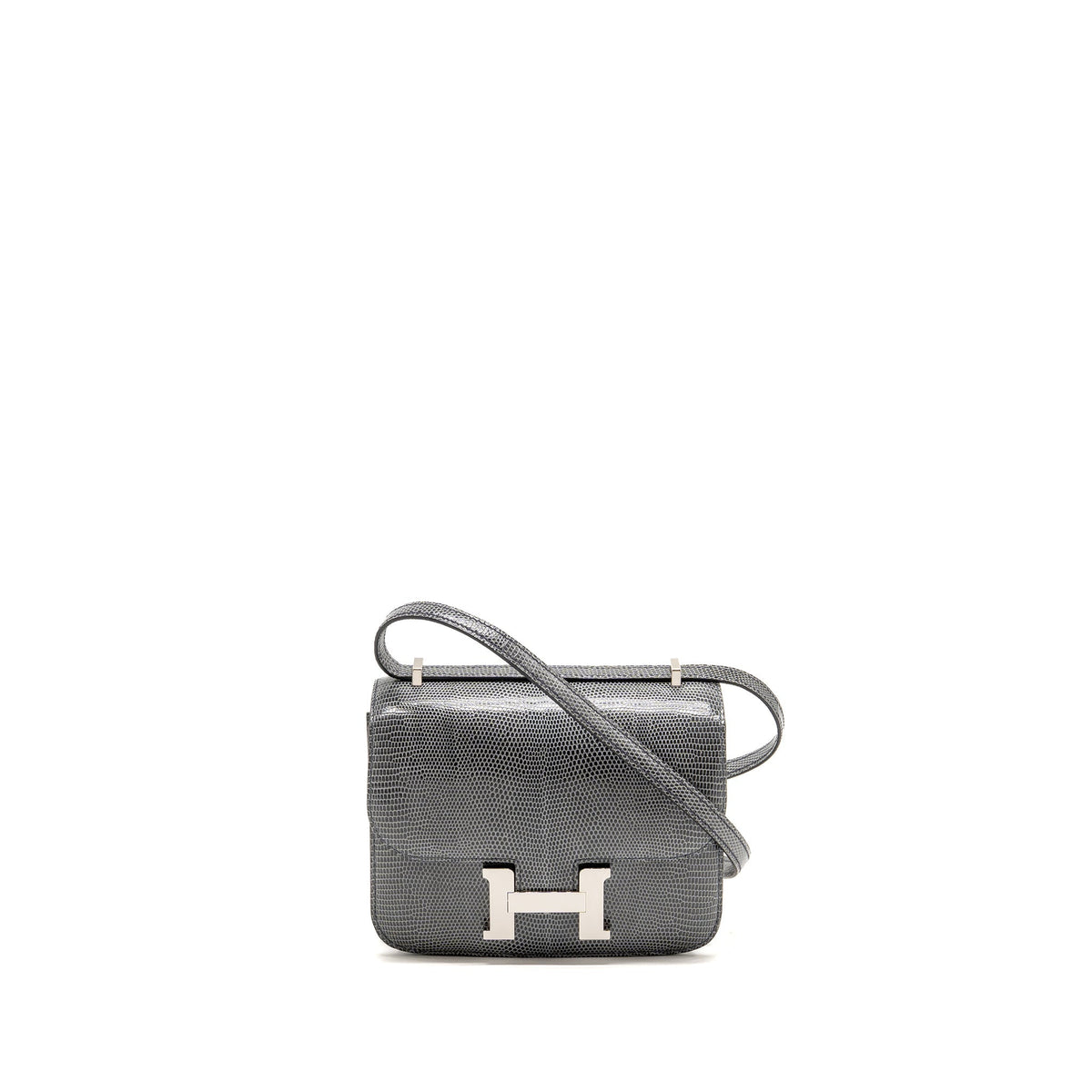 Hermes Mini Constance Lizard Niloticus Ardoise SHW