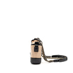 CHANEL SMALL GABRIELLE HOBO BAG AGED CALFSKIN BEIGE/BLACK MULTICOLOURED HARDWARE