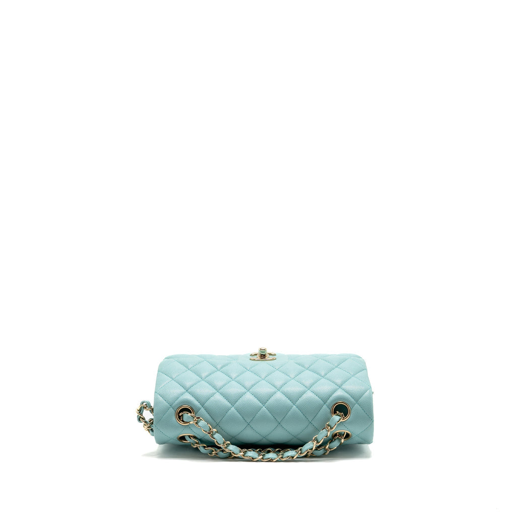 Chanel Small Classic Double Flap Bag Caviar Tiffany Blue LGHW