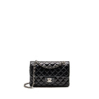 CHANEL SMALL CLASSIC DOUBLE FLAP BAG LAMBSKIN BLACK SHW
