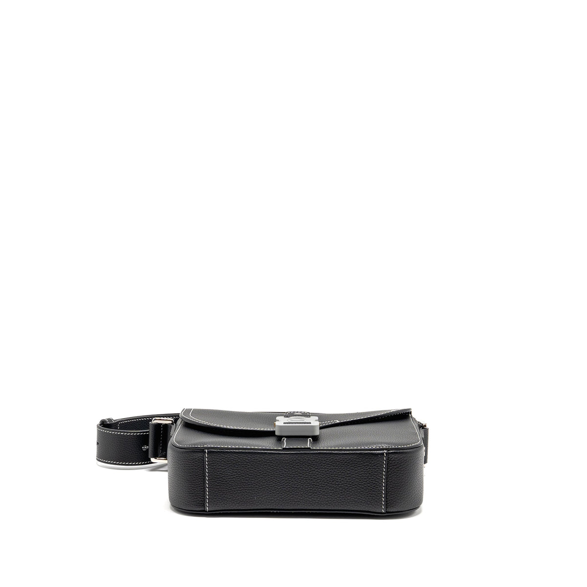 DIOR MEDIUM SADDLE FLAP MESSENGER BAG GRAINED CALFSKIN BLACK GHW