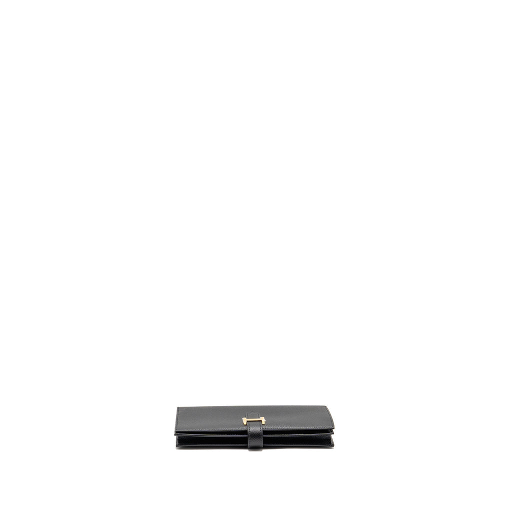 HERMES BEARN WALLET EPSOM BLACK GHW