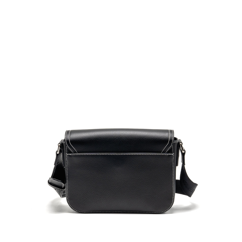 DIOR MEDIUM SADDLE FLAP MESSENGER BAG GRAINED CALFSKIN BLACK GHW