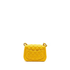 CHANEL CLASSIC MINI SQUARE FLAP BAG CAVIAR YELLOW LGHW