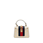 GUCCI MINI SYLVIE BEE STAR TOP HANDLE CALFSKIN WHITE/MULTICOLOUR GHW
