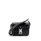 DIOR MEDIUM SADDLE FLAP MESSENGER BAG GRAINED CALFSKIN BLACK GHW