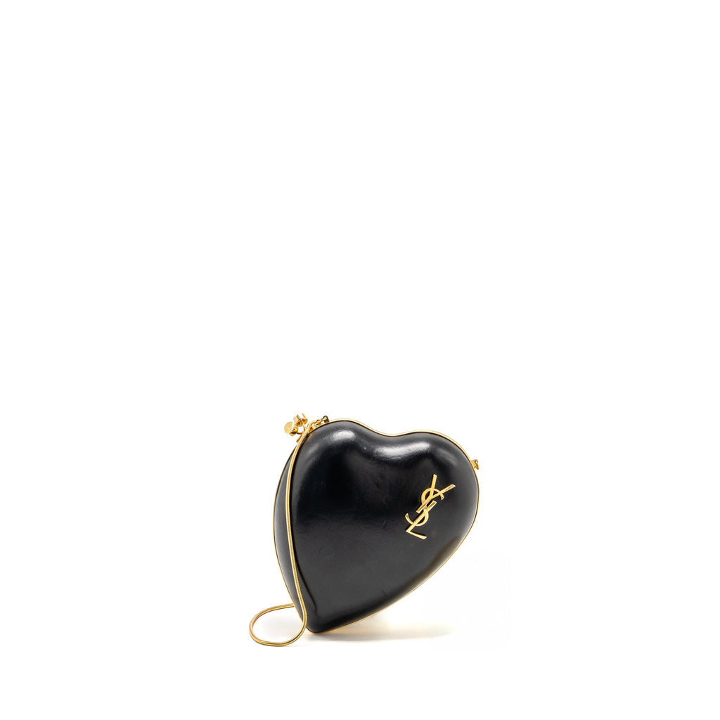 Saint Laurent/YSL Boite Love Clutch with Chain Leather Black GHW