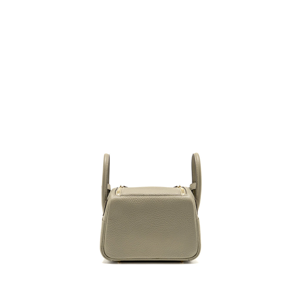 Hermes Mini Lindy Clemence Sauge GHW
