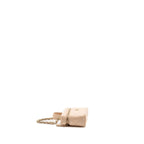 Chanel Classic Mini Vanity Bag Charm Grained Shiny Calfskin Light Pink LGHW (Microchip)