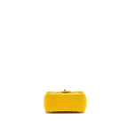 CHANEL CLASSIC MINI SQUARE FLAP BAG CAVIAR YELLOW LGHW