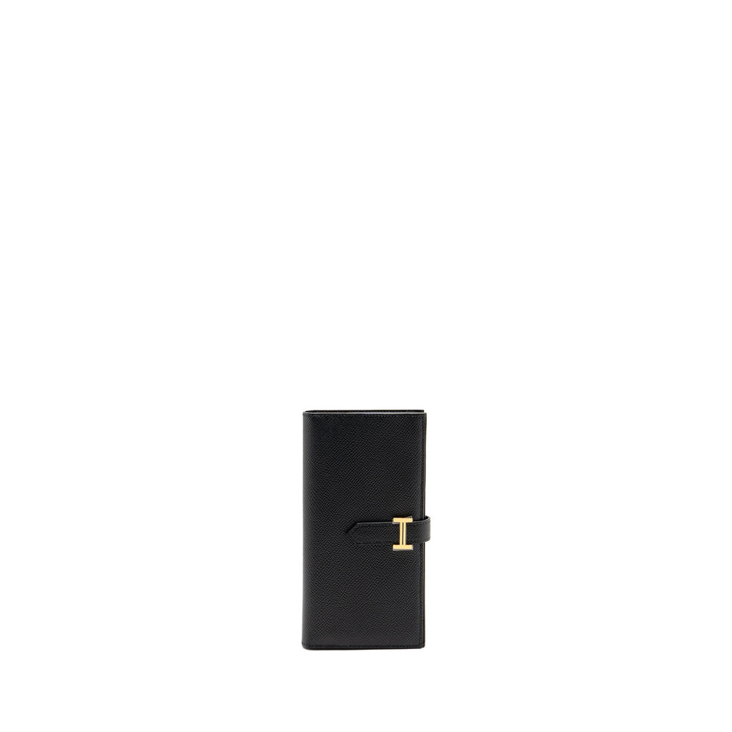 HERMES BEARN WALLET EPSOM BLACK GHW