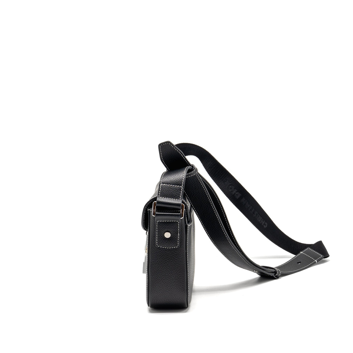 DIOR MEDIUM SADDLE FLAP MESSENGER BAG GRAINED CALFSKIN BLACK GHW