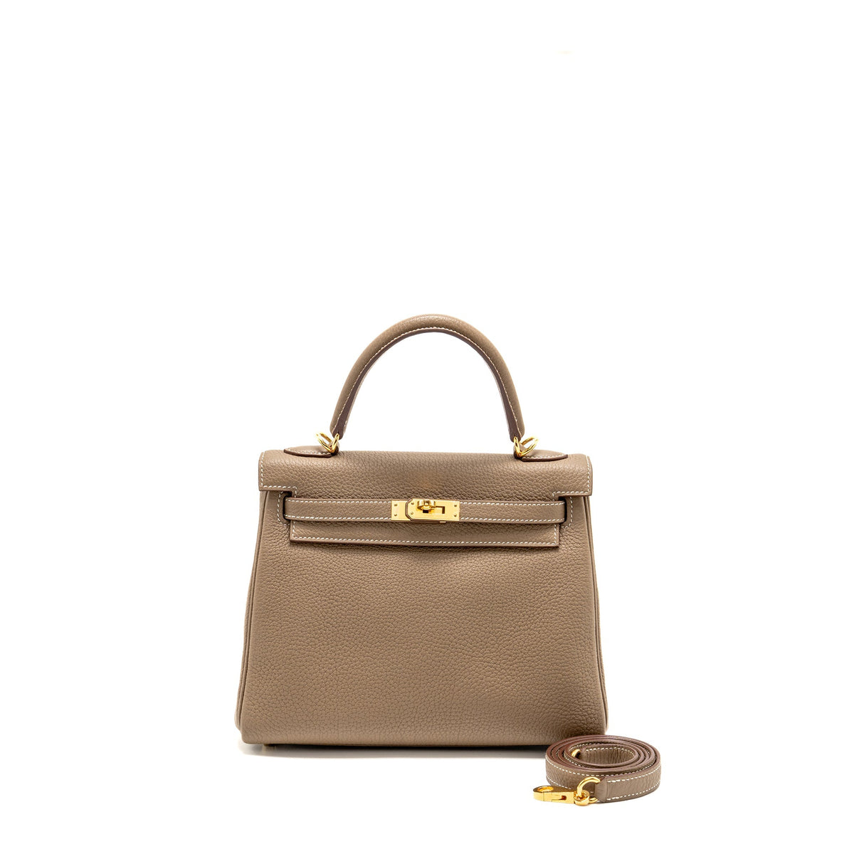 HERMES Kelly 25 Togo Etoupe GHW