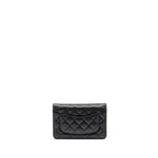 CHANEL CLASSIC WALLET ON CHAIN CAVIAR BLACK SHW (MICROCHIP)