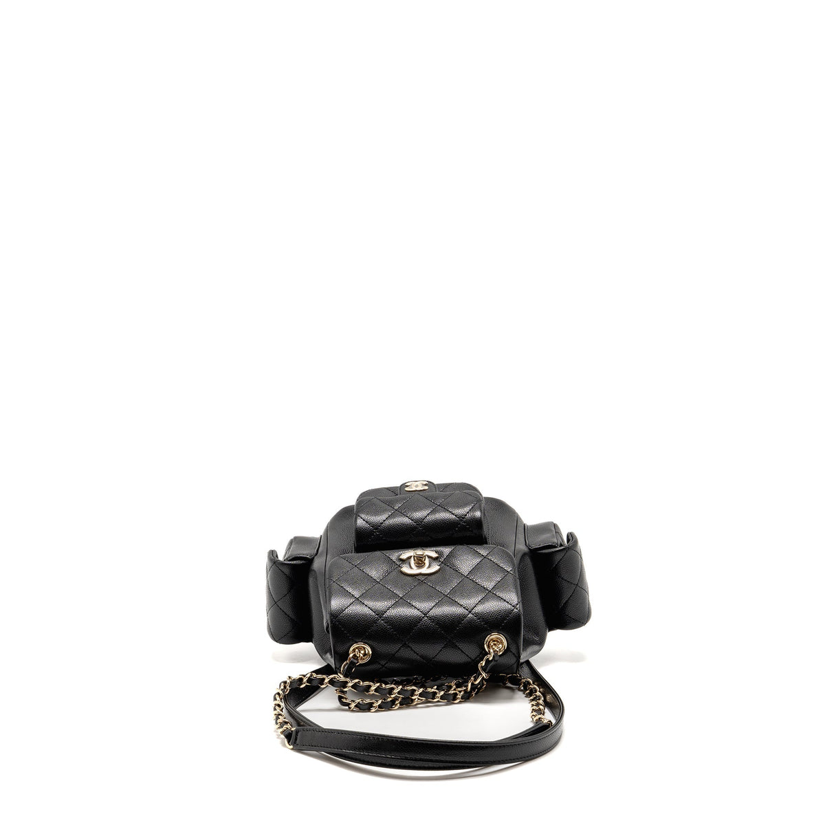 Chanel Small Duma Backpack Caviar Black LGHW (Microchip)
