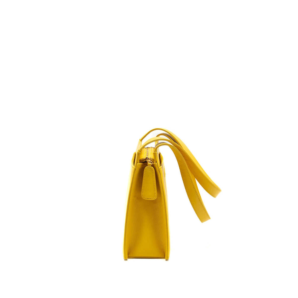 Chanel Vintage Embroidered Letter Logo Shoulder Bag Calfskin Mustard GHW