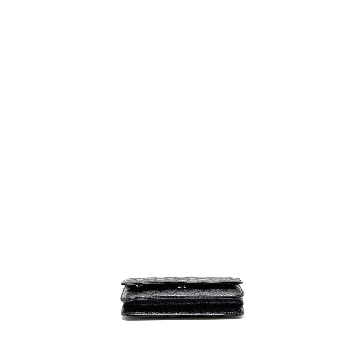 CHANEL CLASSIC WALLET ON CHAIN CAVIAR BLACK SHW (MICROCHIP)
