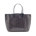 GOYARD SAINT LOUIS PM TOTE GOYARDINE CANVAS/CALFSKIN NAVY BLUE SHW