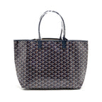 GOYARD SAINT LOUIS PM TOTE GOYARDINE CANVAS/CALFSKIN NAVY BLUE SHW