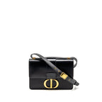 DIOR MEDIUM 30 MONTAIGNE FLAP BAG CALFSKIN BLACK GHW