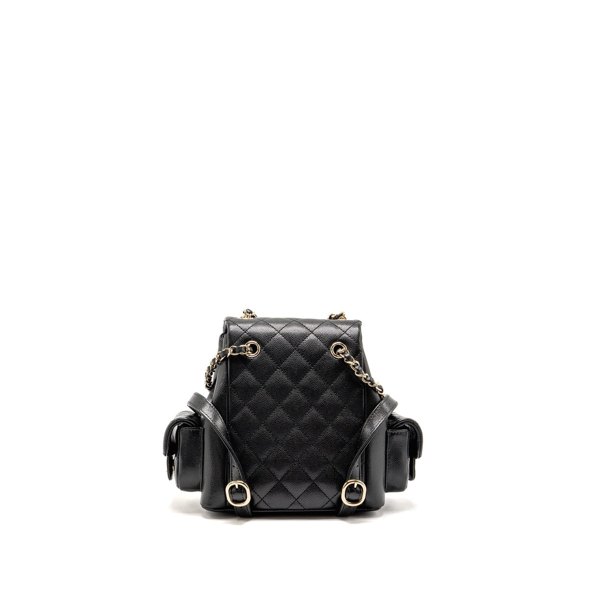 Chanel Small Duma Backpack Caviar Black LGHW (Microchip)
