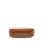MIU MIU BEAU BAG CANVAS/LEATHER BEIGE/BRANDY GHW