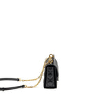 DIOR SMALL DIOR JOLIE TOP HANDLE BAG CANNAGE CALFSKIN BLACK GHW