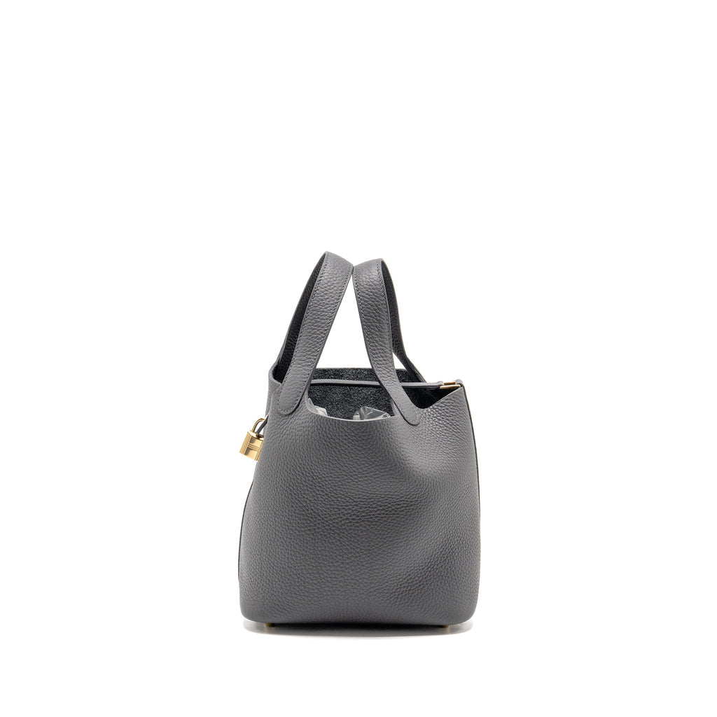Hermes Picotin 18 Lock bag Clemence Ardoise LGHW