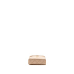 Chanel Classic Mini Vanity Bag Charm Grained Shiny Calfskin Light Pink LGHW (Microchip)