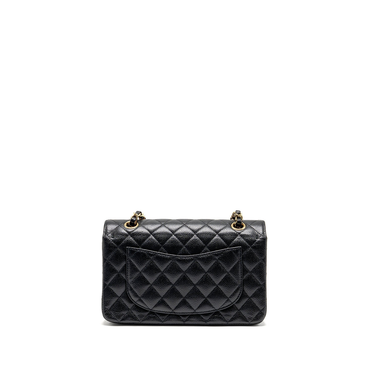 CHANEL SMALL CLASSIC DOUBLE FLAP CAVIAR BLACK GHW (MICROCHIP)