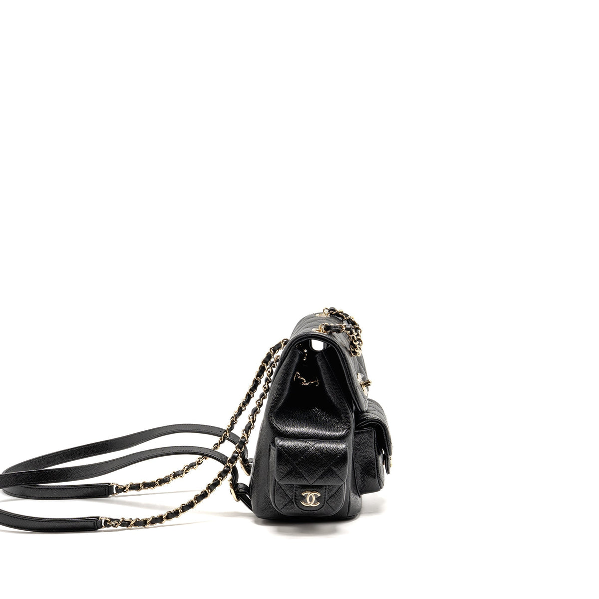 Chanel Small Duma Backpack Caviar Black LGHW (Microchip)