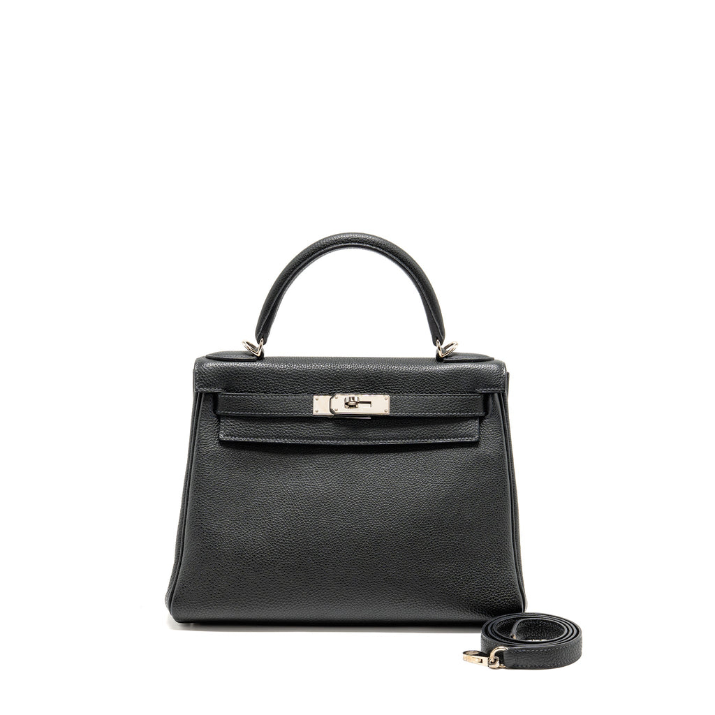 Hermes Kelly 28 Togo Graphite SHW