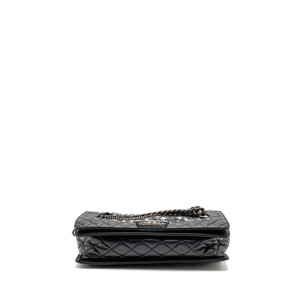 CHANEL MULTI CHAIN BOY BAG CALFSKIN/TWEED BLACK SHW