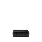 DIOR SMALL DIOR JOLIE TOP HANDLE BAG CANNAGE CALFSKIN BLACK GHW