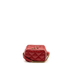 Saint laurent/YSL Paris 80’s quilted vanity crossbody bag calfskin red GHW
